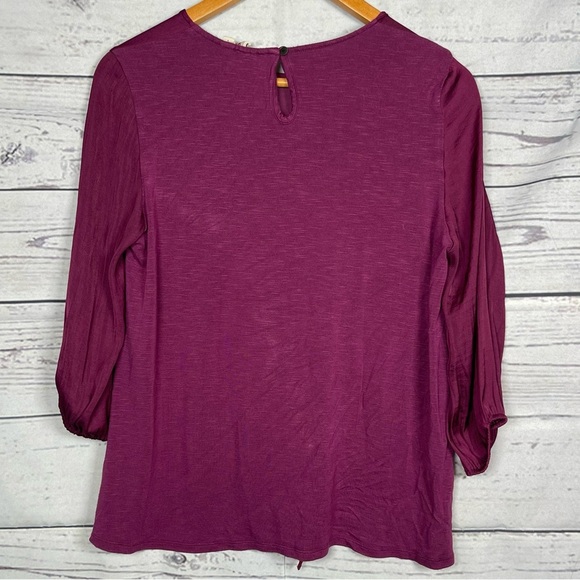 DOLAN Top Blouse 3/4 sleeve Size S tie front - Picture 7 of 7